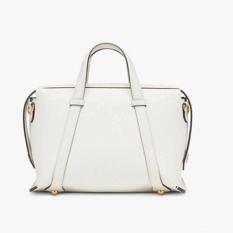 Cheap In Leather Bag 365 Boston Grained White Fendi Medium 0719